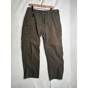 BC Clothing Mens Convertible Cargo Pants Zip Off Hiking Shorts Olive Drab L x 30